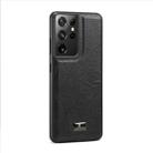 For Samsung Galaxy S21 Ultra 5G Fierre Shann Leather Texture Phone Back Cover Case(Lychee Black) - 1