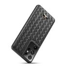 For Samsung Galaxy S21 Ultra 5G Fierre Shann Leather Texture Phone Back Cover Case(Woven Black) - 2