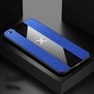 For OPPO R9S Plus XINLI Stitching Cloth Textue Shockproof TPU Protective Case(Blue) - 1