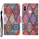 For Xiaomi Redmi Note 6 Pro Colored Drawing Pattern Horizontal Flip Leather Case with Holder & Card Slots & Wallet & Lanyard(Rhombus Totem) - 1