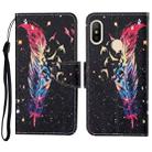 For Xiaomi Redmi Note 6 Pro Colored Drawing Pattern Horizontal Flip Leather Case with Holder & Card Slots & Wallet & Lanyard(Feather) - 1