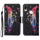 For Xiaomi Redmi Note 7 / 7 Pro Colored Drawing Pattern Horizontal Flip Leather Case with Holder & Card Slots & Wallet & Lanyard(Feather) - 1