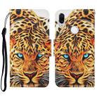 For Xiaomi Redmi Note 7 / 7 Pro Colored Drawing Pattern Horizontal Flip Leather Case with Holder & Card Slots & Wallet & Lanyard(Yellow Leopard) - 1