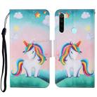 For Xiaomi Redmi Note 8 Colored Drawing Pattern Horizontal Flip Leather Case with Holder & Card Slots & Wallet & Lanyard(Rainbow Unicorn) - 1