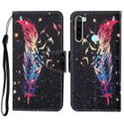 For Xiaomi Redmi Note 8 Colored Drawing Pattern Horizontal Flip Leather Case with Holder & Card Slots & Wallet & Lanyard(Feather) - 1