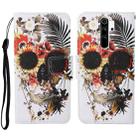 For Xiaomi Redmi Note 8 Pro Colored Drawing Pattern Horizontal Flip Leather Case with Holder & Card Slots & Wallet & Lanyard(Flower Skull) - 1
