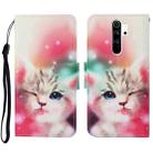 For Xiaomi Redmi Note 8 Pro Colored Drawing Pattern Horizontal Flip Leather Case with Holder & Card Slots & Wallet & Lanyard(Squint Cat) - 1