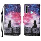 For Xiaomi Redmi Note 8T Colored Drawing Pattern Horizontal Flip Leather Case with Holder & Card Slots & Wallet & Lanyard(Starry Cat) - 1