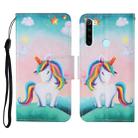 For Xiaomi Redmi Note 8T Colored Drawing Pattern Horizontal Flip Leather Case with Holder & Card Slots & Wallet & Lanyard(Rainbow Unicorn) - 1