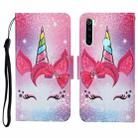 For Xiaomi Redmi Note 8T Colored Drawing Pattern Horizontal Flip Leather Case with Holder & Card Slots & Wallet & Lanyard(Eyelash Unicorn) - 1