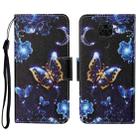 For Xiaomi Redmi Note 9 Colored Drawing Pattern Horizontal Flip Leather Case with Holder & Card Slots & Wallet & Lanyard(Moon Butterfly) - 1