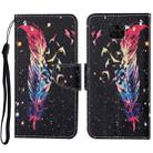 For Xiaomi Redmi Note 9 Colored Drawing Pattern Horizontal Flip Leather Case with Holder & Card Slots & Wallet & Lanyard(Feather) - 1