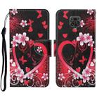 For Xiaomi Redmi Note 9 Pro Colored Drawing Pattern Horizontal Flip Leather Case with Holder & Card Slots & Wallet & Lanyard(Red Heart) - 1