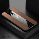 For OPPO Realme X / K3 XINLI Stitching Cloth Textue Shockproof TPU Protective Case(Brown) - 1