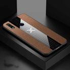 For OPPO Realme X Lite XINLI Stitching Cloth Textue Shockproof TPU Protective Case(Brown) - 1