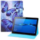 For Huawei MediaPad M3 Lite 10 Colored Drawing Horizontal Flip PU Leather Case with Holder & Card Slots & Wallet & Sleep / Wake-up Function(Blue Butterflies) - 1