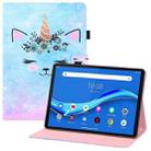 For Lenovo Tab M10 TB-X306F Colored Drawing Horizontal Flip PU Leather Case with Holder & Card Slots & Wallet & Sleep / Wake-up Function(Smiley Cat) - 1