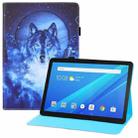 For Lenovo Tab 4 10 Plus Colored Drawing Horizontal Flip PU Leather Case with Holder & Card Slots & Wallet & Sleep / Wake-up Function(Moon Wolf) - 1