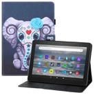 For Amazon Kindle Fire HD7 Colored Drawing Horizontal Flip PU Leather Case with Holder & Card Slots & Wallet & Sleep / Wake-up Function(Mask Elephant) - 1