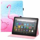 For Amazon Kindle Fire HD8 Colored Drawing Horizontal Flip PU Leather Case with Holder & Card Slots & Wallet & Sleep / Wake-up Function(Flamingo) - 1