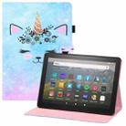 For Amazon Kindle Fire HD8 (2020) Colored Drawing Horizontal Flip PU Leather Case with Holder & Card Slots & Wallet & Sleep / Wake-up Function(Smiley Cat) - 1