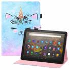 For Amazon Kindle Fire HD10 Colored Drawing Horizontal Flip PU Leather Case with Holder & Card Slots & Wallet & Sleep / Wake-up Function(Smiley Cat) - 1