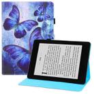 For Amazon Kindle Paperwhite (2019) Colored Drawing Horizontal Flip PU Leather Case with Holder & Card Slots & Wallet & Sleep / Wake-up Function(Blue Butterflies) - 1