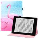 For Amazon Kindle Paperwhite (2019) Colored Drawing Horizontal Flip PU Leather Case with Holder & Card Slots & Wallet & Sleep / Wake-up Function(Flamingo) - 1