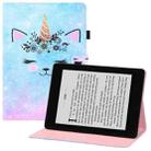 For Amazon Kindle Paperwhite (2019) Colored Drawing Horizontal Flip PU Leather Case with Holder & Card Slots & Wallet & Sleep / Wake-up Function(Smiley Cat) - 1