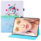 For Samsung Galaxy Tab A7 (2020) T500 Colored Drawing Horizontal Flip PU Leather Case with Holder & Card Slots & Wallet & Sleep / Wake-up Function(Loving Unicorn) - 1