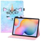 For Samsung Galaxy Tab S6 Lite P610 Colored Drawing Horizontal Flip PU Leather Case with Holder & Card Slots & Wallet & Sleep / Wake-up Function(Smiley Cat) - 1