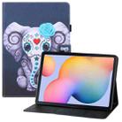 For Samsung Galaxy Tab S6 Lite P610 Colored Drawing Horizontal Flip PU Leather Case with Holder & Card Slots & Wallet & Sleep / Wake-up Function(Mask Elephant) - 1