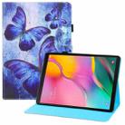 For Samsung Galaxy Tab A 10.1 (2019) T510 Colored Drawing Horizontal Flip PU Leather Case with Holder & Card Slots & Wallet & Sleep / Wake-up Function(Blue Butterflies) - 1