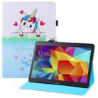 For Samsung Galaxy Tab 4 10.1 T530 Colored Drawing Horizontal Flip PU Leather Case with Holder & Card Slots & Wallet & Sleep / Wake-up Function(Loving Unicorn) - 1