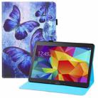 For Samsung Galaxy Tab 4 10.1 T530 Colored Drawing Horizontal Flip PU Leather Case with Holder & Card Slots & Wallet & Sleep / Wake-up Function(Blue Butterflies) - 1