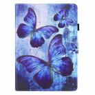 For Samsung Galaxy Tab 4 10.1 T530 Colored Drawing Horizontal Flip PU Leather Case with Holder & Card Slots & Wallet & Sleep / Wake-up Function(Blue Butterflies) - 2