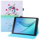 For Samsung Galaxy Tab A 9.7 T550 Colored Drawing Horizontal Flip PU Leather Case with Holder & Card Slots & Wallet & Sleep / Wake-up Function(Loving Unicorn) - 1