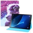 For Samsung Galaxy Tab A 10.1 (2016) T580 Colored Drawing Horizontal Flip PU Leather Case with Holder & Card Slots & Wallet & Sleep / Wake-up Function(Lion) - 1