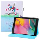 For Samsung Galaxy Tab A 10.5 T590 T595 Colored Drawing Horizontal Flip PU Leather Case with Holder & Card Slots & Wallet & Sleep / Wake-up Function(Loving Unicorn) - 1