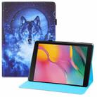 For Samsung Galaxy Tab A 10.5 T590 T595 Colored Drawing Horizontal Flip PU Leather Case with Holder & Card Slots & Wallet & Sleep / Wake-up Function(Moon Wolf) - 1