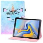 For Samsung Galaxy Tab A 10.5 T590 T595 Colored Drawing Horizontal Flip PU Leather Case with Holder & Card Slots & Wallet & Sleep / Wake-up Function(Smiley Cat) - 1