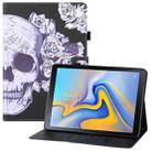 For Samsung Galaxy Tab A 10.5 T590 T595 Colored Drawing Horizontal Flip PU Leather Case with Holder & Card Slots & Wallet & Sleep / Wake-up Function(Flower Skull) - 1