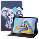 For Samsung Galaxy Tab A 10.5 T590 T595 Colored Drawing Horizontal Flip PU Leather Case with Holder & Card Slots & Wallet & Sleep / Wake-up Function(Mask Elephant) - 1