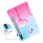 For Samsung Galaxy Tab S8+ / Tab S8 Plus /  Tab S7 FE / Tab S7+ T970 Colored Drawing Horizontal Flip PU Leather Case with Holder & Card Slots & Wallet & Sleep / Wake-up Function(Flamingo) - 6