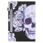 For Samsung Galaxy Tab S8+ / Tab S8 Plus /  Tab S7 FE / Tab S7+ T970 Colored Drawing Horizontal Flip PU Leather Case with Holder & Card Slots & Wallet & Sleep / Wake-up Function(Flower Skull) - 3