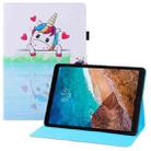 For Xiaomi Mi Pad 4 Plus Colored Drawing Horizontal Flip PU Leather Case with Holder & Card Slots & Wallet & Sleep / Wake-up Function(Loving Unicorn) - 1