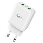 hoco N6 Charmer Dual Ports QC 3.0 USB Fast Charging Charger, EU Plug(White) - 1