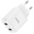 hoco N7 Speedy Dual Ports USB Charger, EU Plug(White) - 1