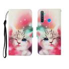 For OPPO Realme 5 Painted Pattern Horizontal Flip Leathe Case(Cat) - 1