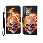 For OPPO Realme 5 Painted Pattern Horizontal Flip Leathe Case(Flame Skull) - 1